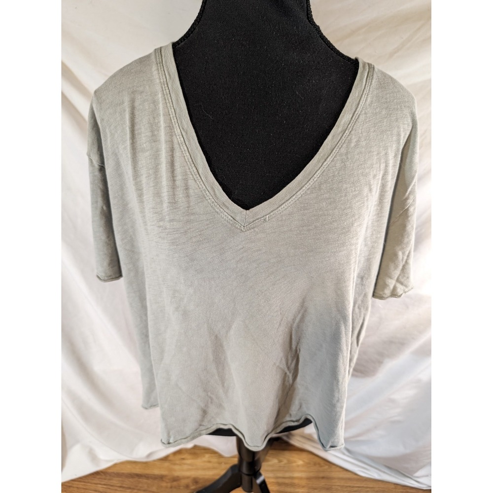 Hello Nite 100% Cotton Gray Short Sleeve Lounge Shirt Size M